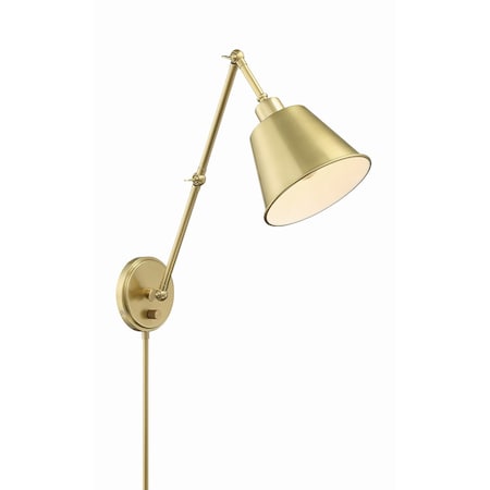 Crystorama Mitchell 1 Light Aged Brass Wall Mount MIT-A8021-AG